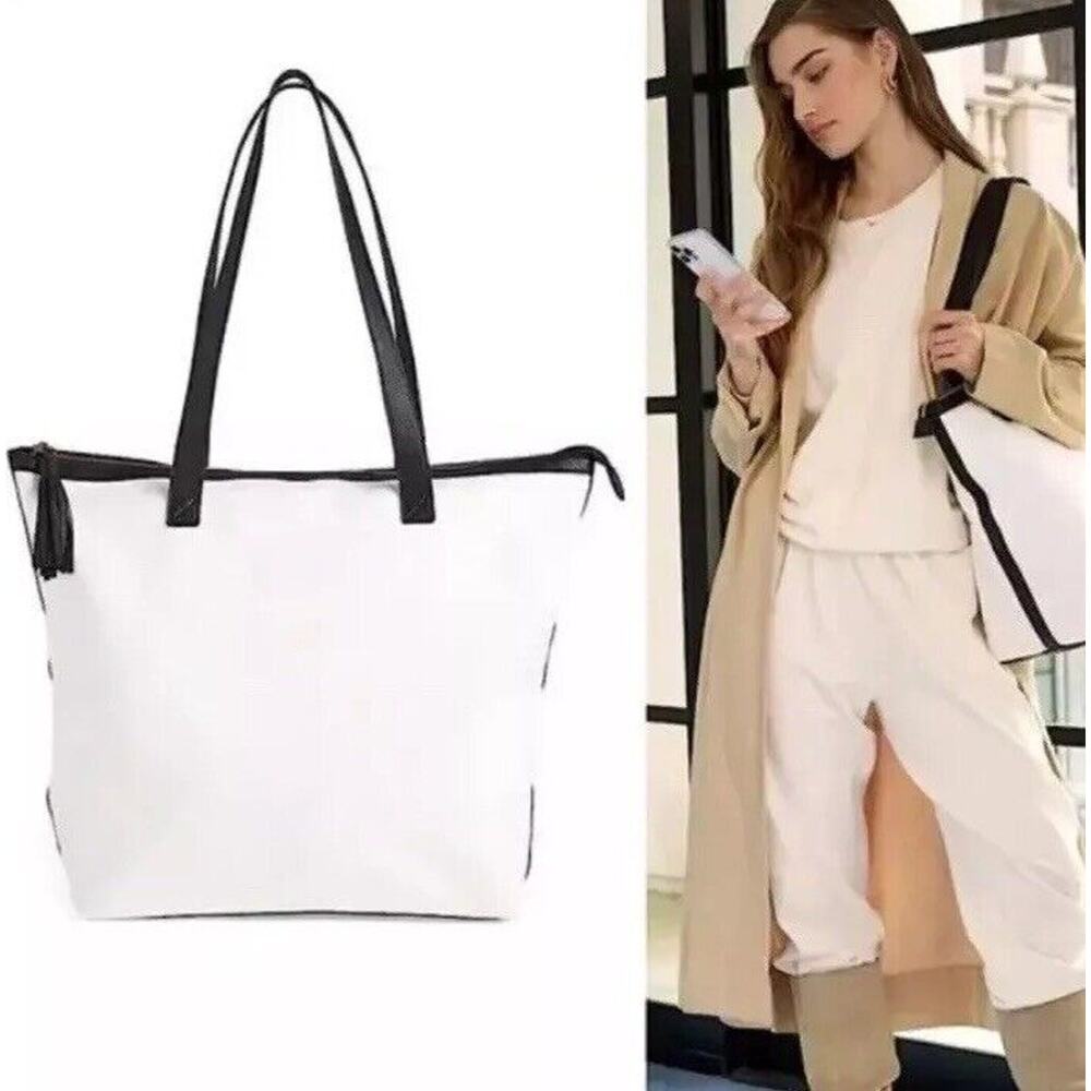 Walter Baker Womens Carly Tote Natural Canvas Beach Pool Shopping Bag Tote NWT